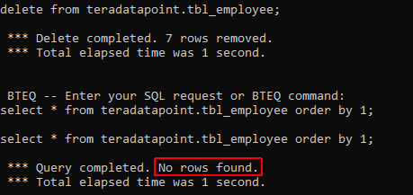 teradata delete statement
